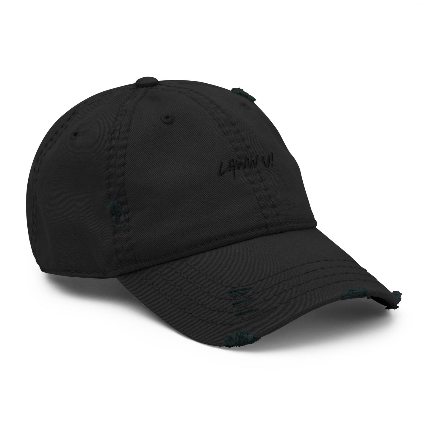 Laww U! Black Distressed Dad Hat - Marc Kirven Germain