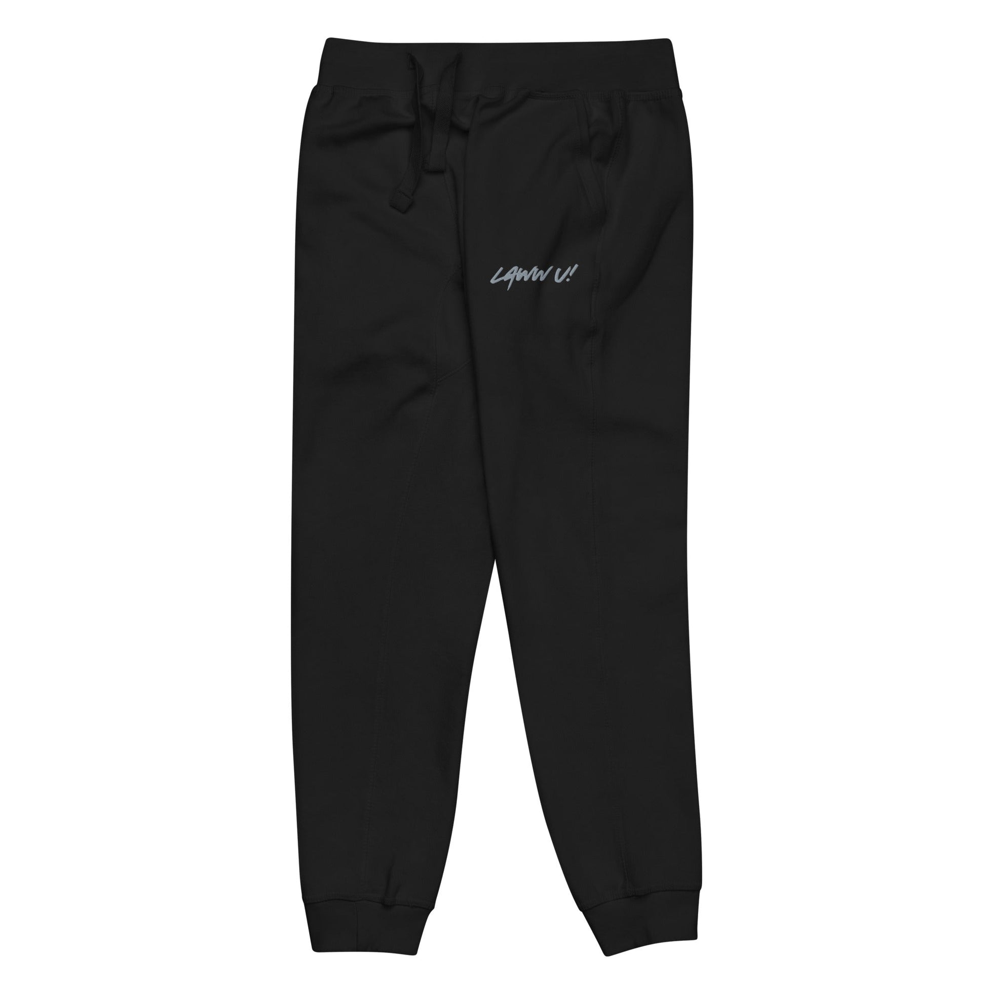 Laww U! Black fleece sweatpants - Marc Kirven Germain