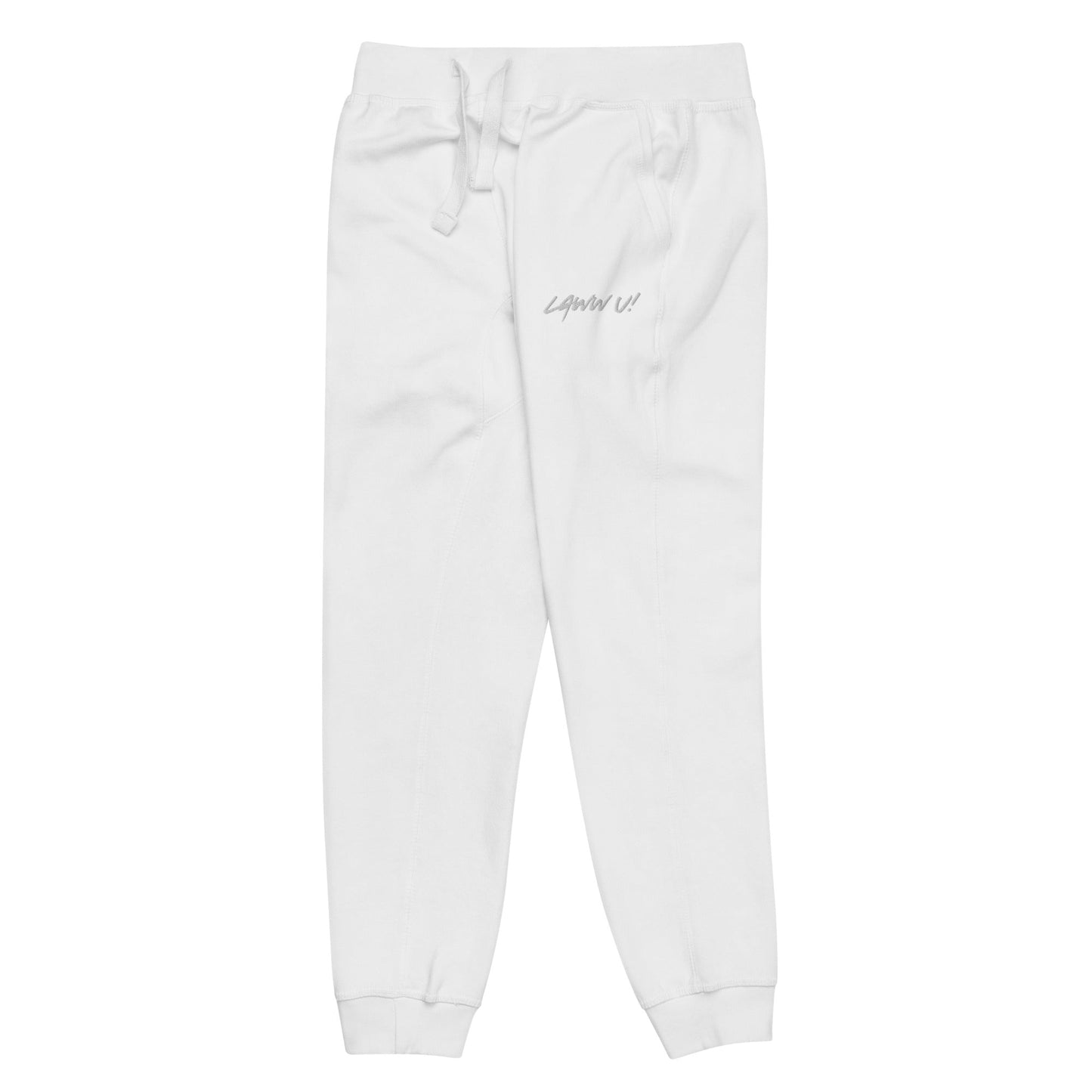 Laww U! White fleece sweatpants - Marc Kirven Germain