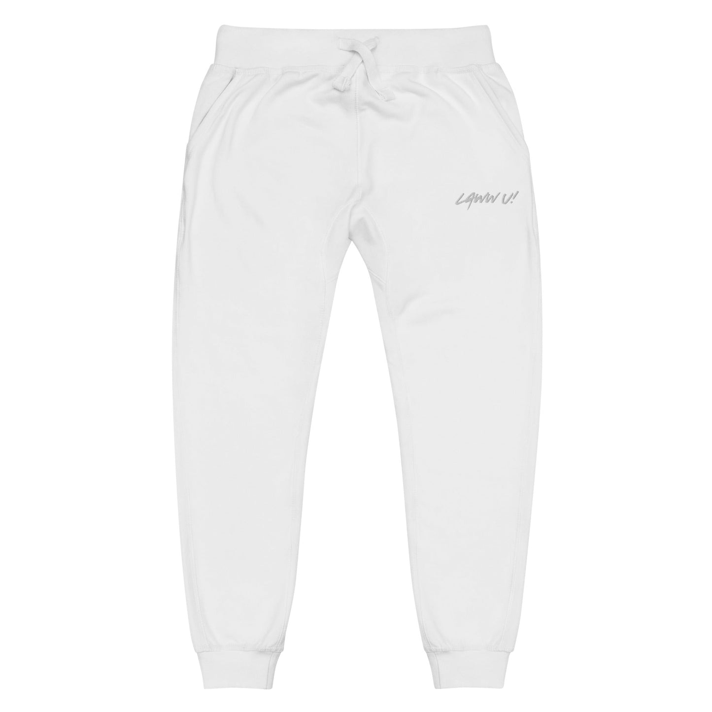 Laww U! White fleece sweatpants - Marc Kirven Germain