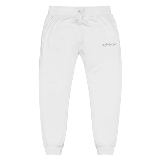 Laww U! White fleece sweatpants - Marc Kirven Germain