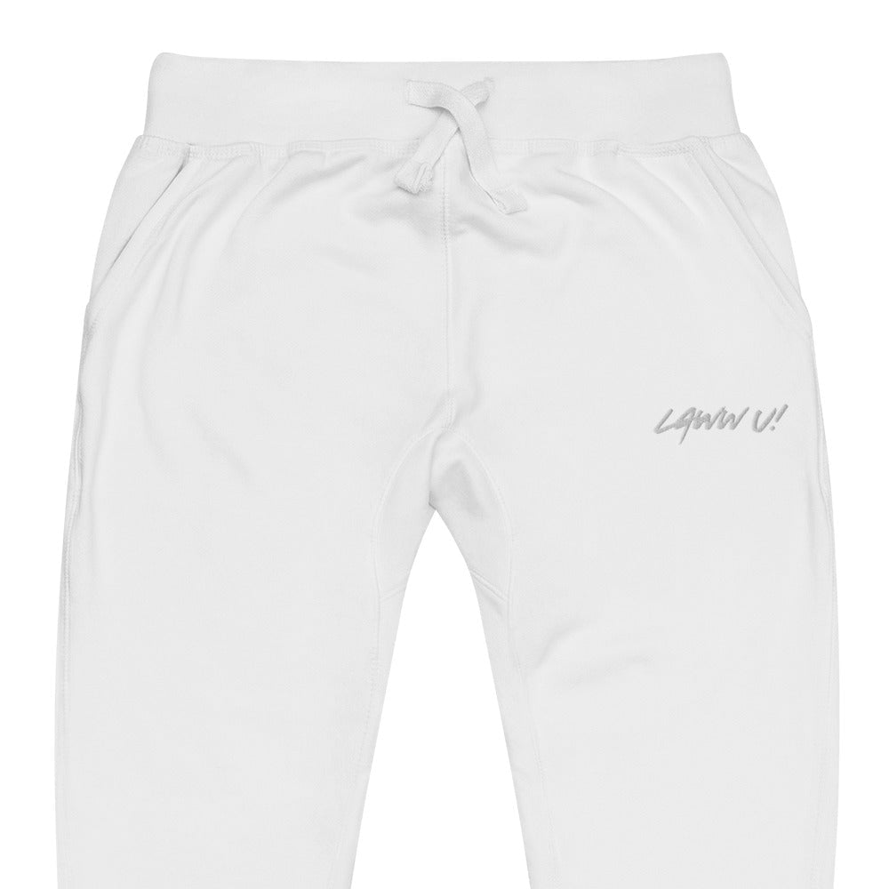 Laww U! White fleece sweatpants - Marc Kirven Germain