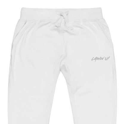 Laww U! White fleece sweatpants - Marc Kirven Germain
